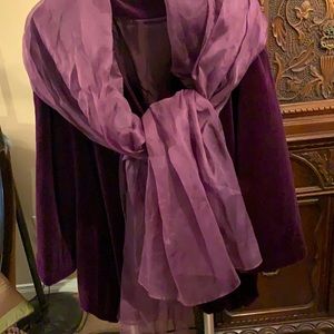 Vintage evening jacket /scarf , Terra Rosalie, rich, dark purple , EUC, Sz S